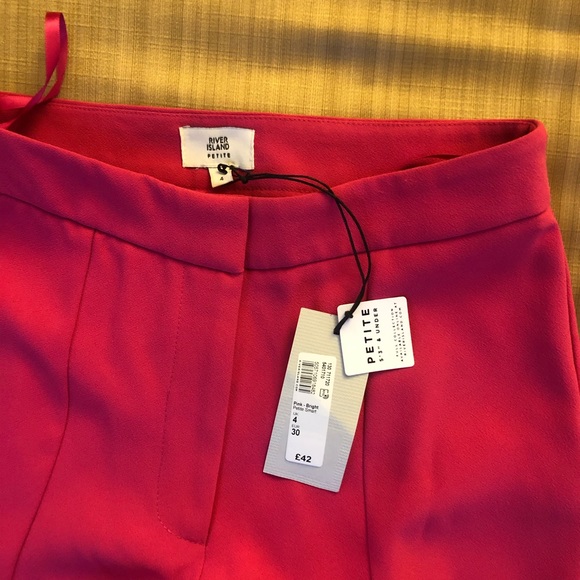 ASOS NWT Fuschia High-Waisted Trouser w Ruffle - Picture 3 of 3